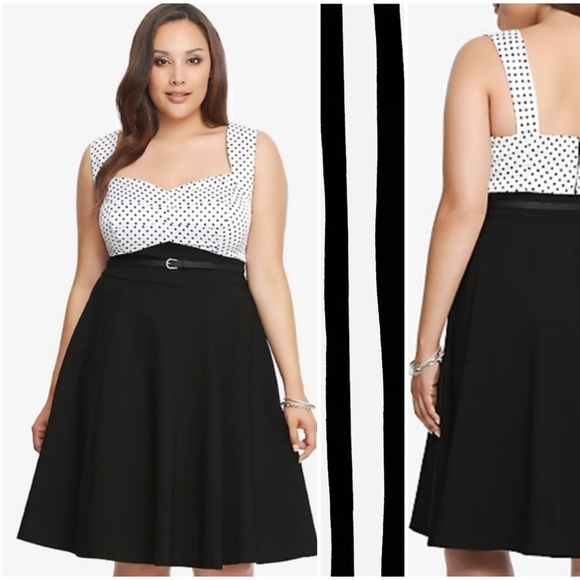 Torrid Dresses & Skirts - Torrid Black White Polka Dot Swing Dress Sz 24